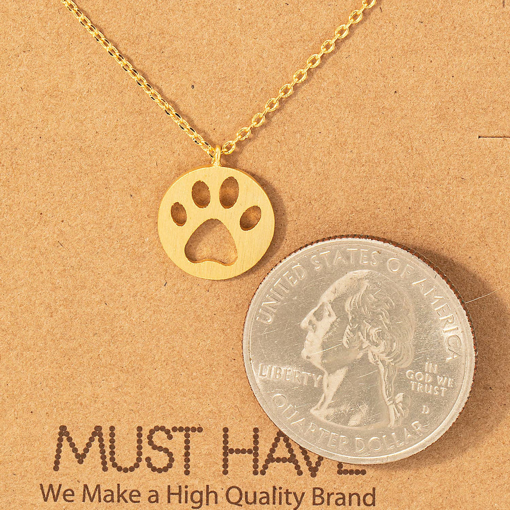 Paw Print Pendant Necklace: G