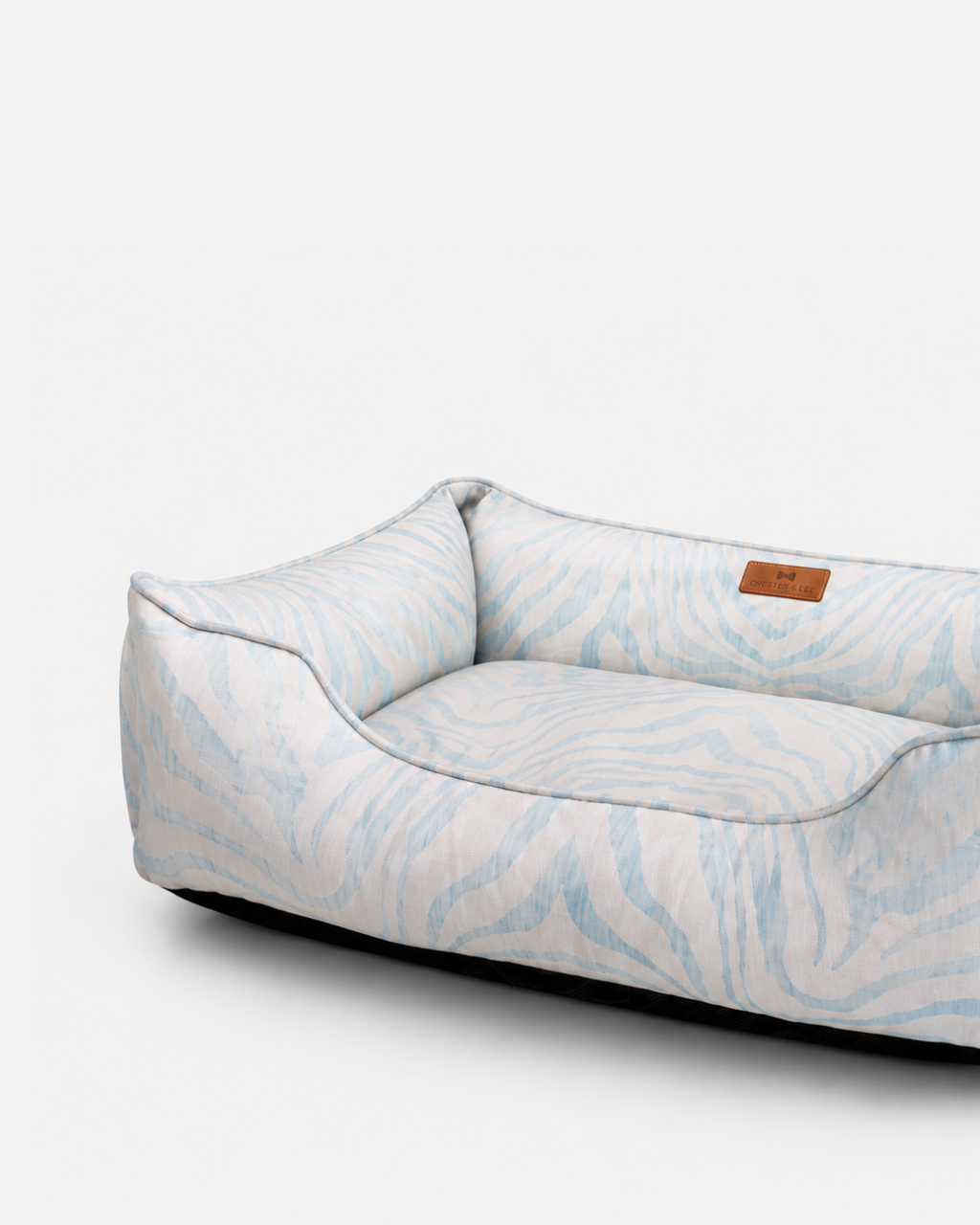 Chester & Lee - Velvet Sleeper Dog Bed Light Blue Zebra