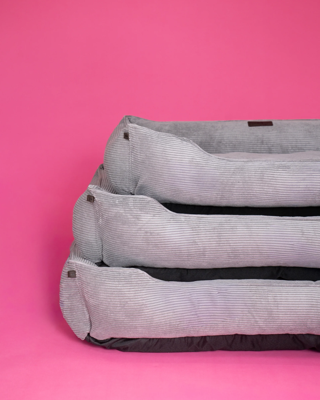 Chester & Lee - Fancy Corduroy Sleeper Dog Bed Gray