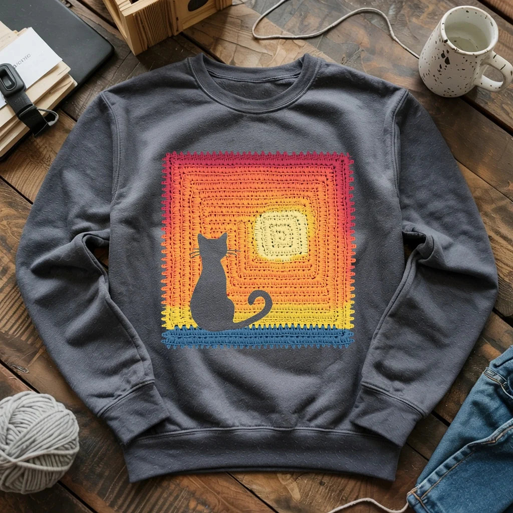 Cat Granny Square Sweatshirt