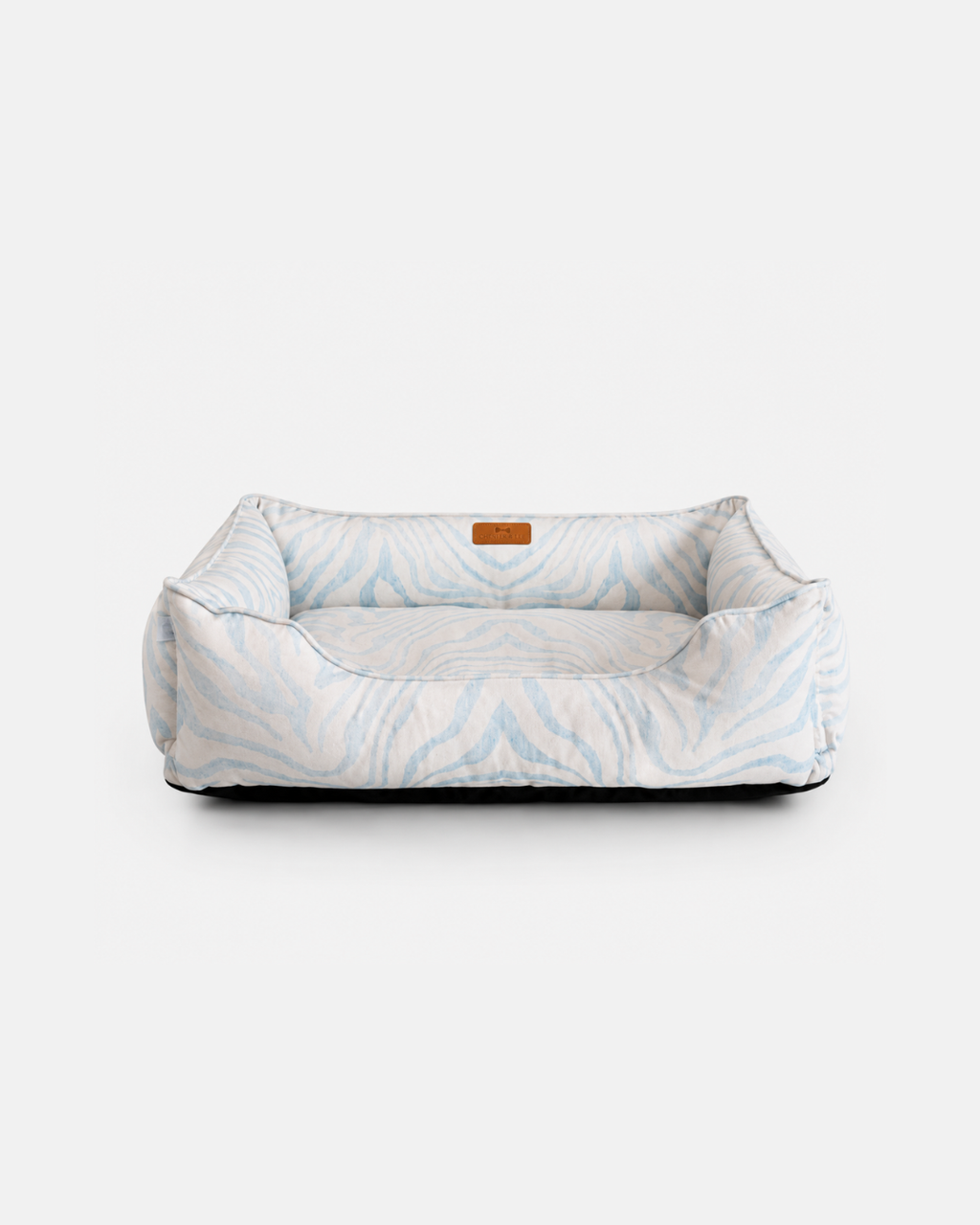 Chester & Lee - Velvet Sleeper Dog Bed Light Blue Zebra