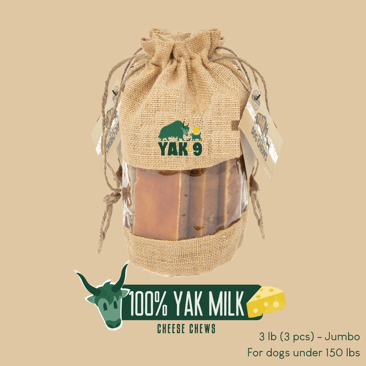 yak9 - 100% Yak Milk Chews for Dogs