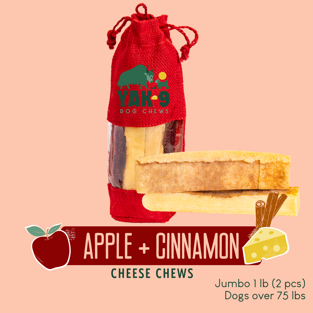 yak9 - Apple Cinnamon Chews for Dogs