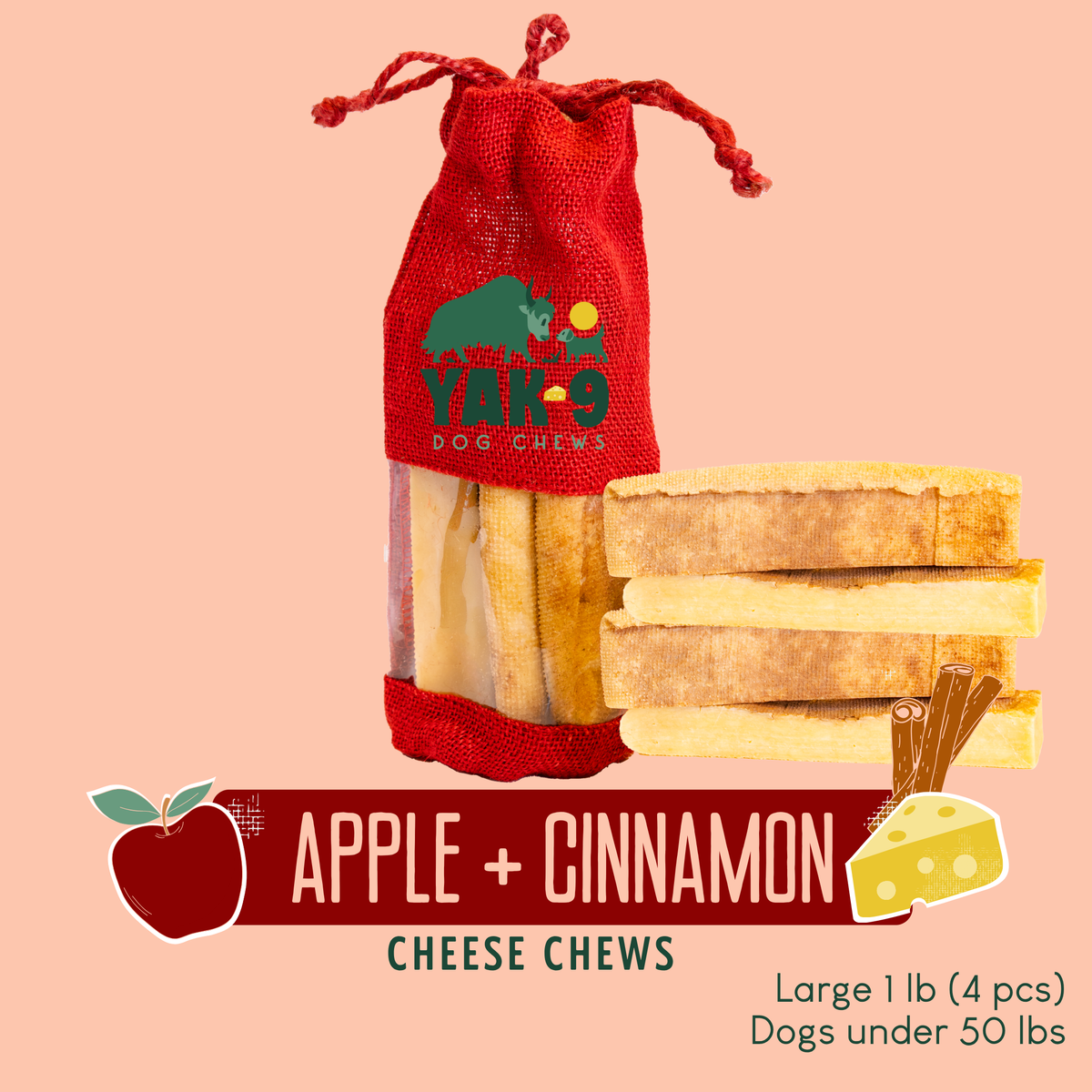 yak9 - Apple Cinnamon Chews for Dogs