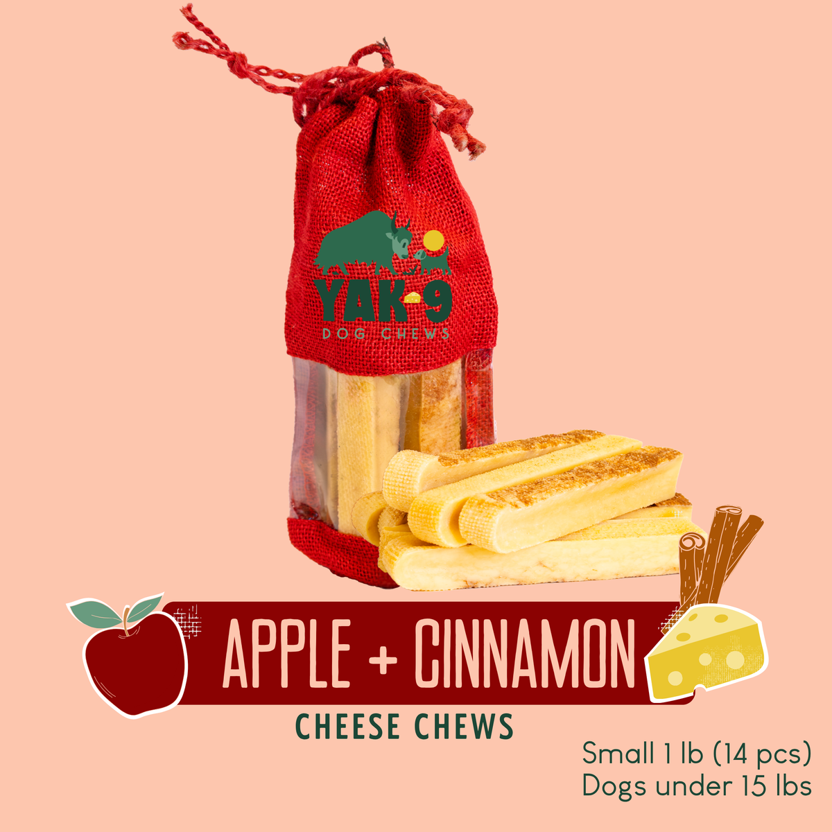 yak9 - Apple Cinnamon Chews for Dogs