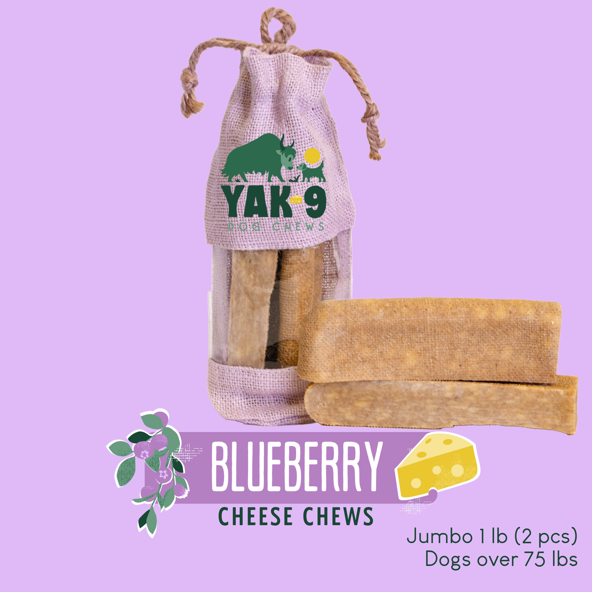 yak9 - Blueberry Yak Chews for Dogs
