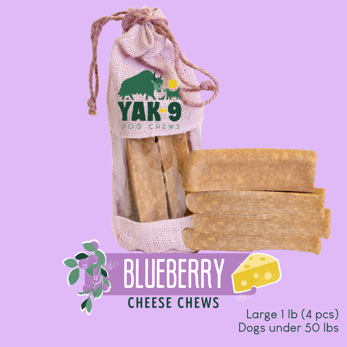 yak9 - Blueberry Yak Chews for Dogs