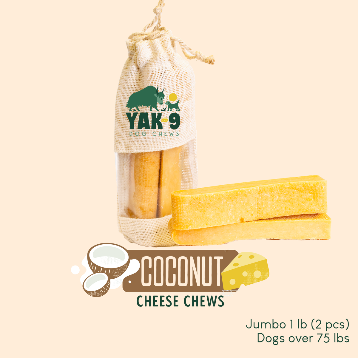 yak9 - Coconut Yak Milk Chews for Dogs