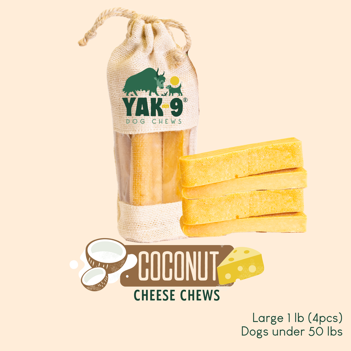 yak9 - Coconut Yak Milk Chews for Dogs