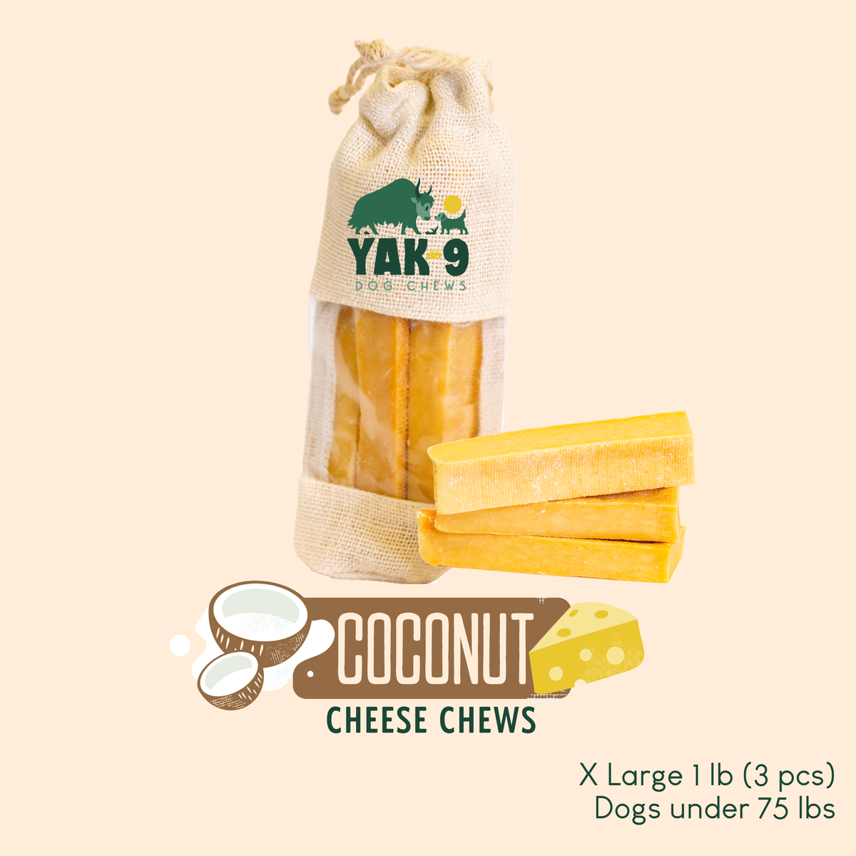 yak9 - Coconut Yak Milk Chews for Dogs