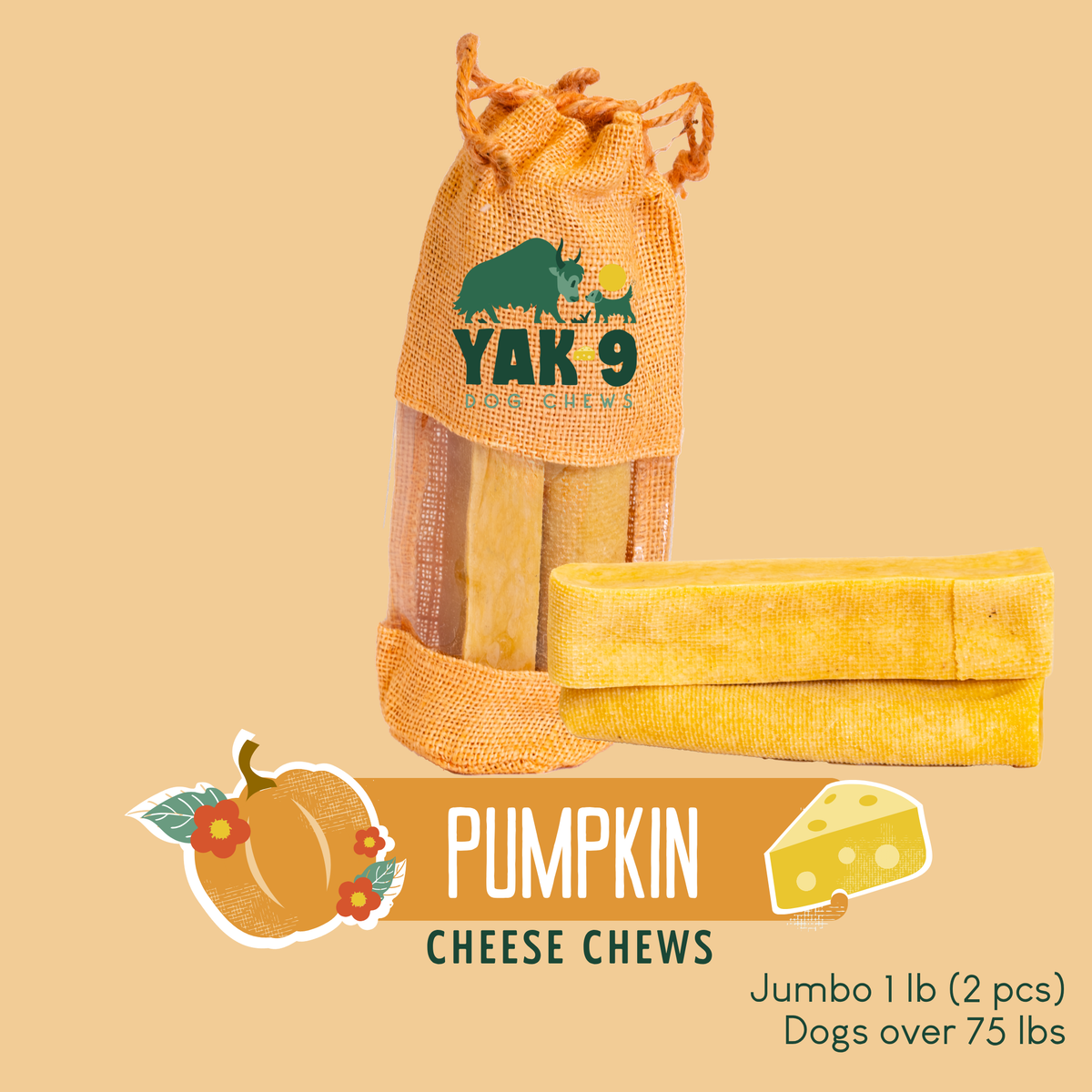 yak9 - Pumpkin Yak Chews for Dogs
