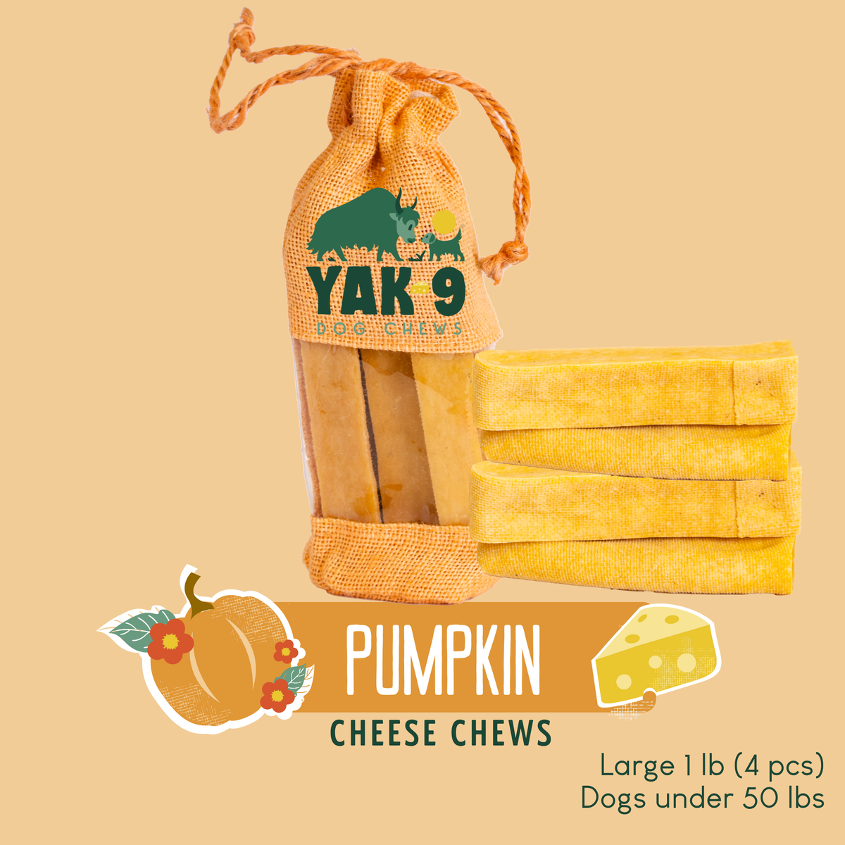 yak9 - Pumpkin Yak Chews for Dogs