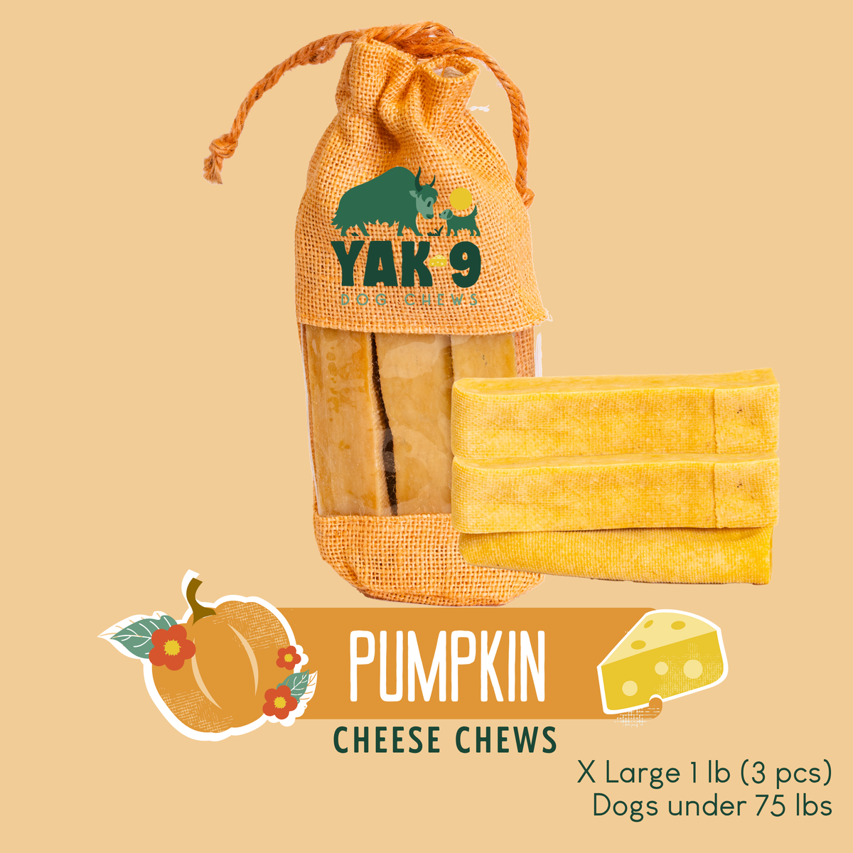 yak9 - Pumpkin Yak Chews for Dogs