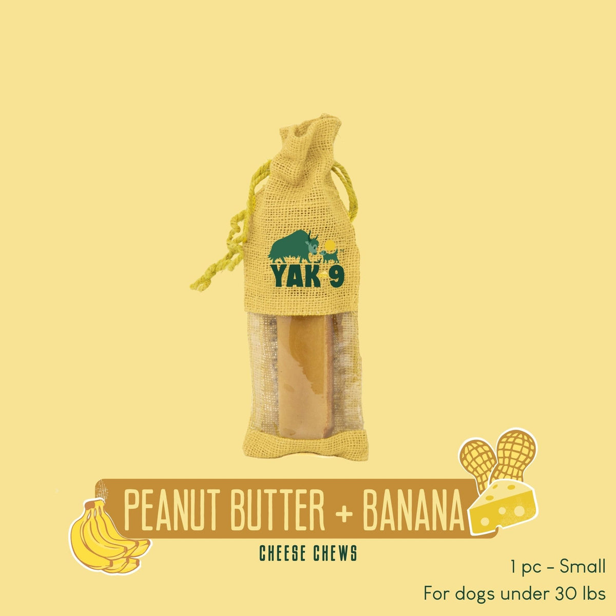 yak9 - Peanut Butter Banana Chews for Dogs