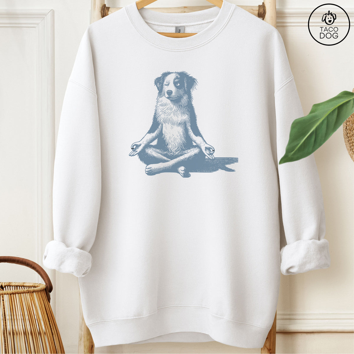 Australian Shepherd Aussie Meditate Yoga Sweatshirt