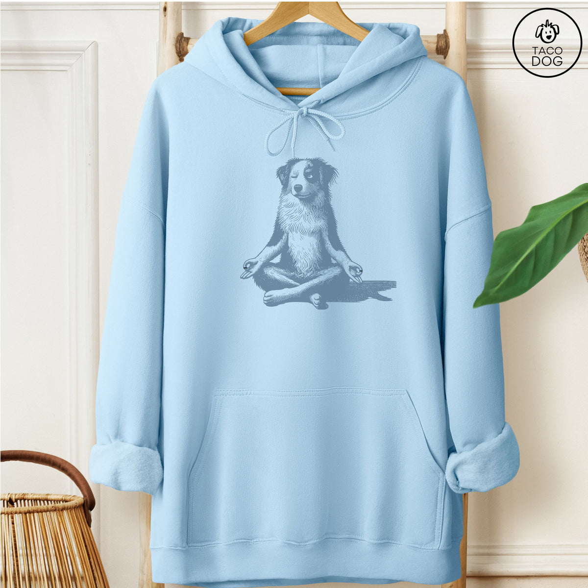 Australian Shepherd Aussie Meditate Yoga Hoodie
