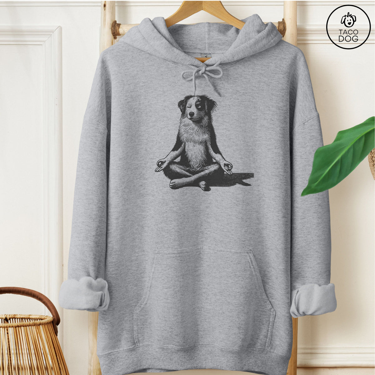 Australian Shepherd Aussie Meditate Yoga Hoodie