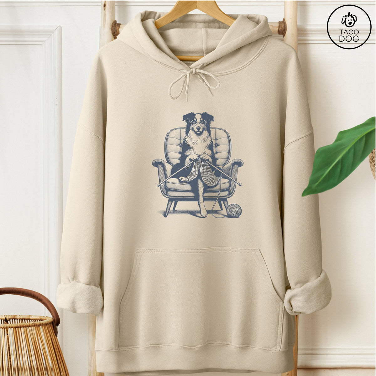 Australian Shepherd Aussie Knitting Hoodie