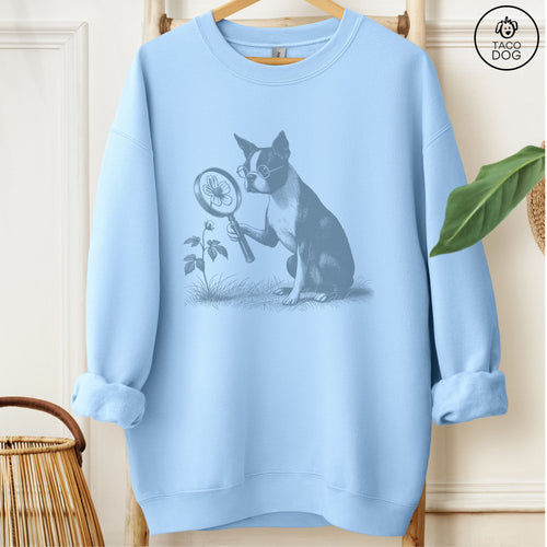 Boston Terrier Botanist Flower Sweatshirt