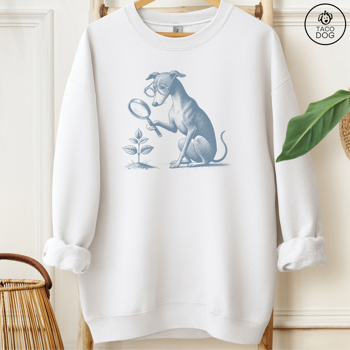 Italian Greyhound Whippet Botanist Flower Sweatshirt