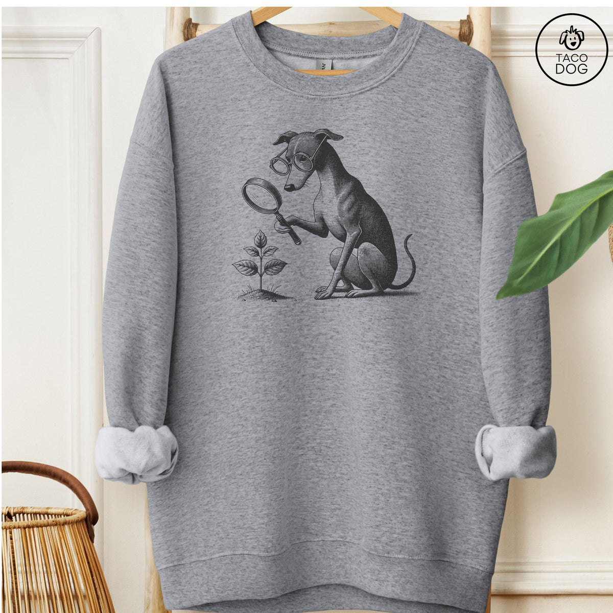 Italian Greyhound Whippet Botanist Flower Sweatshirt