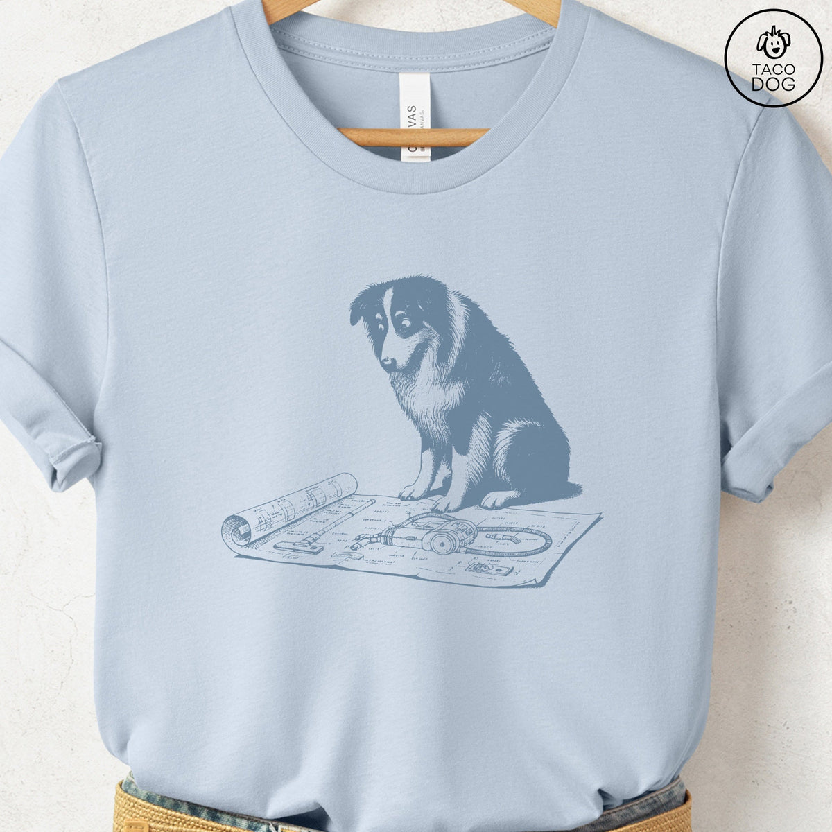 Australian Shepherd Aussie Vacuum Blueprint T-Shirt