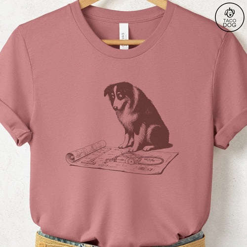 Australian Shepherd Aussie Vacuum Blueprint T-Shirt