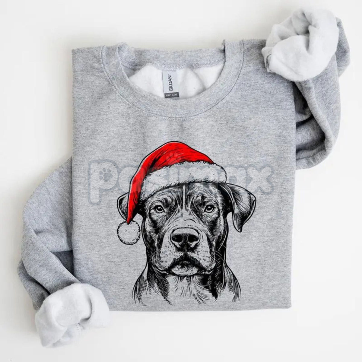 Ash Grey "Santa Paws" Dog Christmas Crewneck