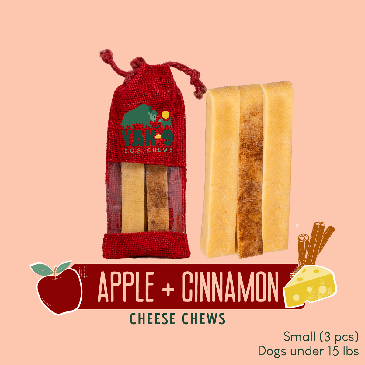 yak9 - Apple Cinnamon Chews for Dogs