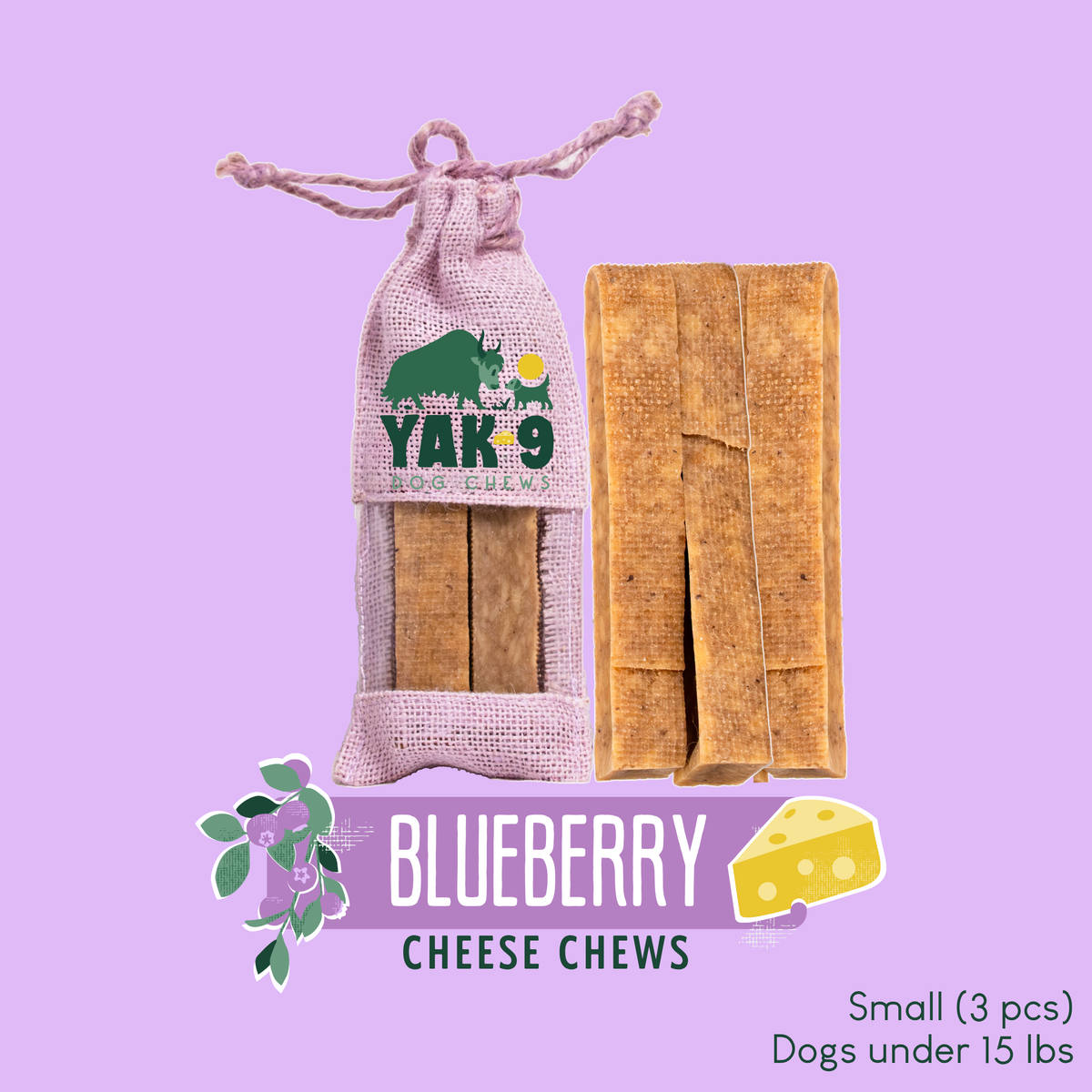 yak9 - Blueberry Yak Chews for Dogs
