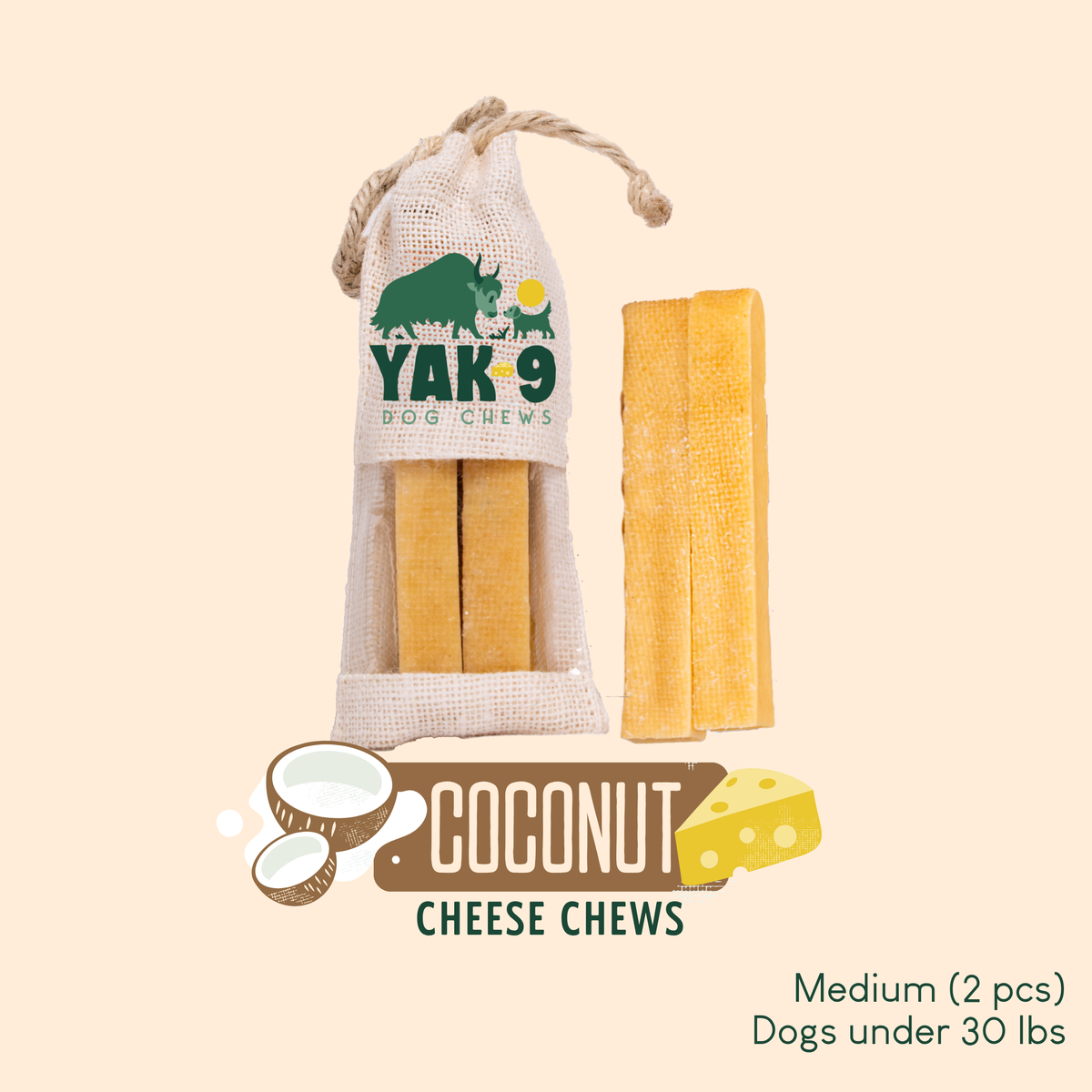 yak9 - Coconut Yak Milk Chews for Dogs