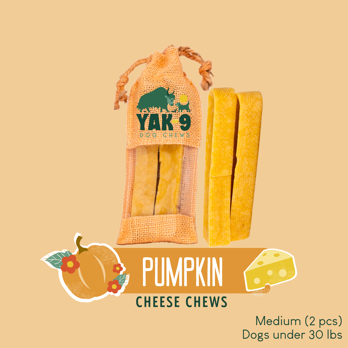 yak9 - Pumpkin Yak Chews for Dogs