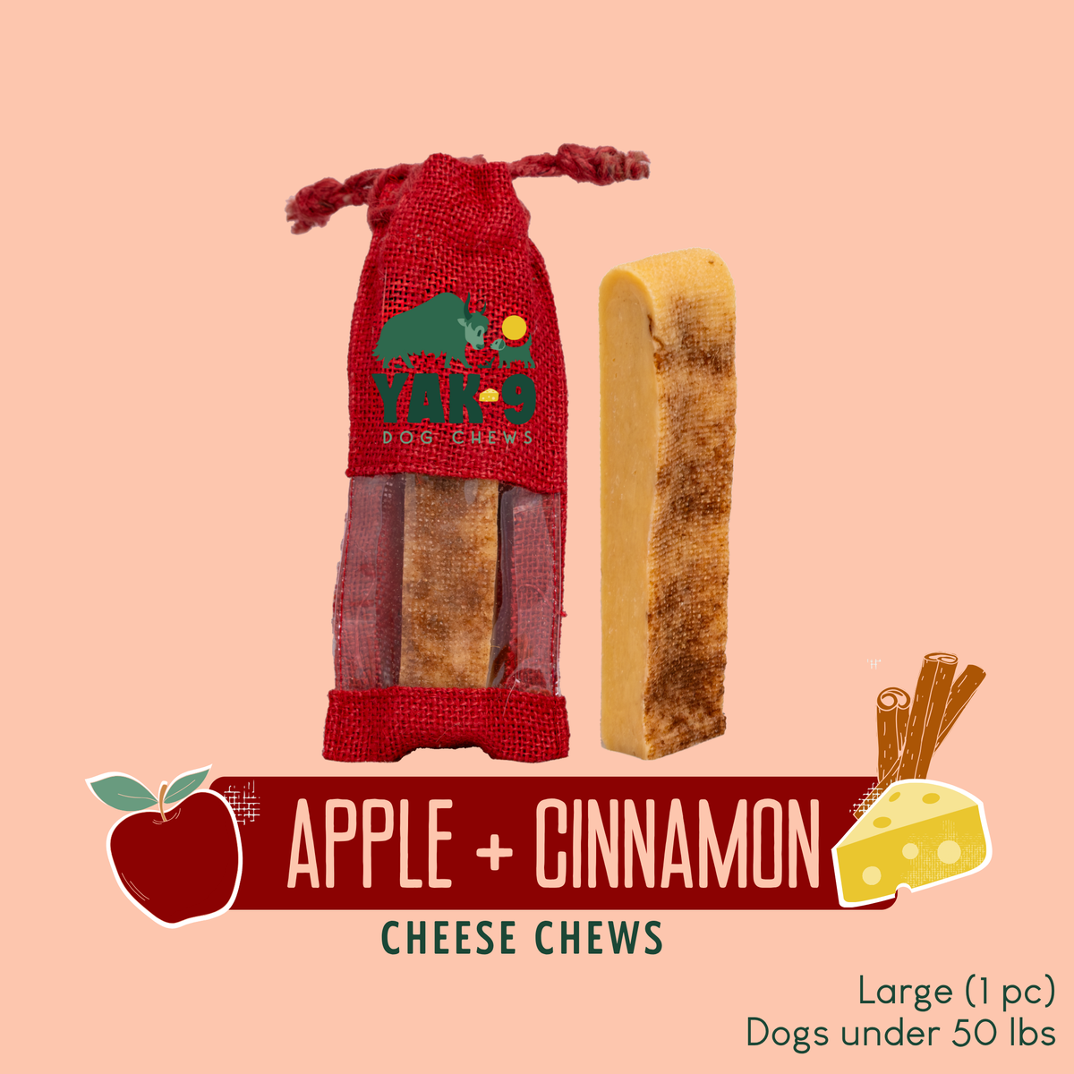 yak9 - Apple Cinnamon Chews for Dogs