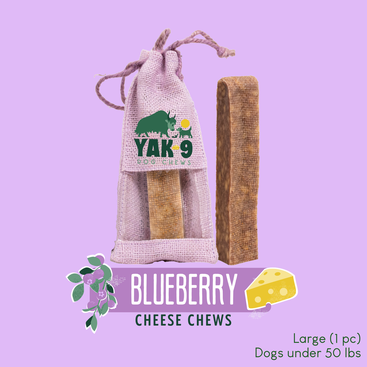 yak9 - Blueberry Yak Chews for Dogs