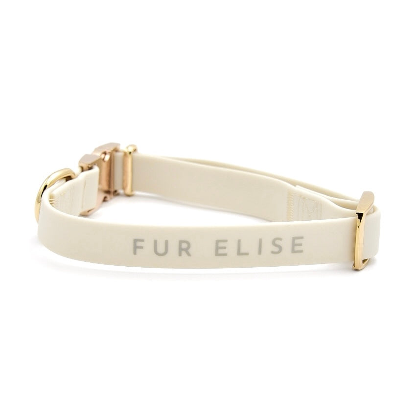 Fur Elise Dog Collar - Bone — collar band and logo