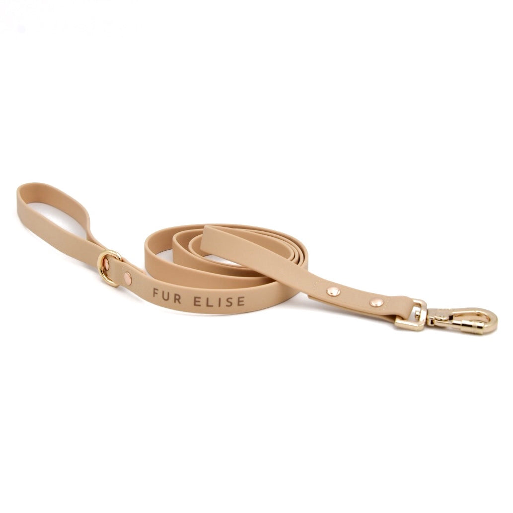 Fur Elise Dog Leash - Sand — full leash