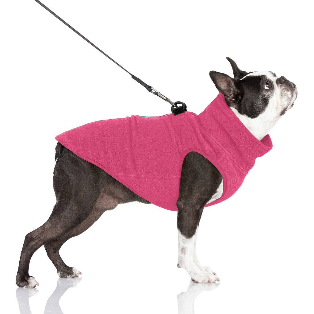 Half Zip-Up Fleece Vest: Pink