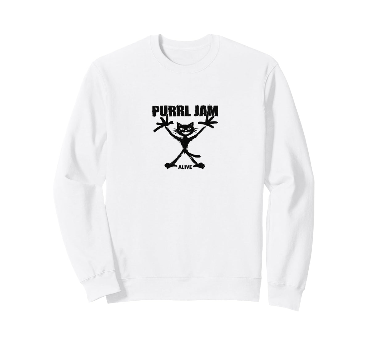 Purrl Jam Cat Rock Band Grunge Sweatshirt - Minimalist Print Men Women