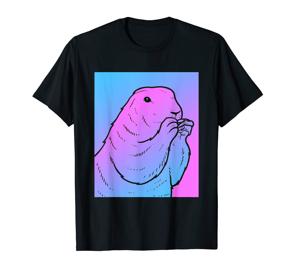 Vaporwave Prairie Dog Aesthetic Pastel T-Shirt - Aesthetic Graphic Unisex