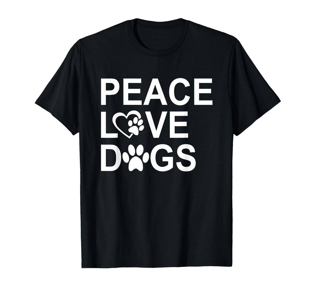 Peace Love Dogs Peace Love Paw Rescue Dog T-Shirt - Trendy Graphic Unisex