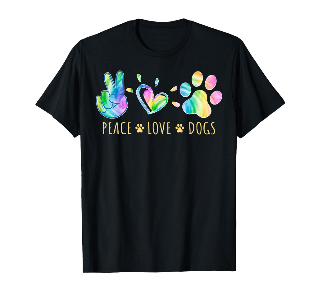 Peace Love Dogs Tie Dye Pet Lover T-Shirt - Streetwear Style for Adults