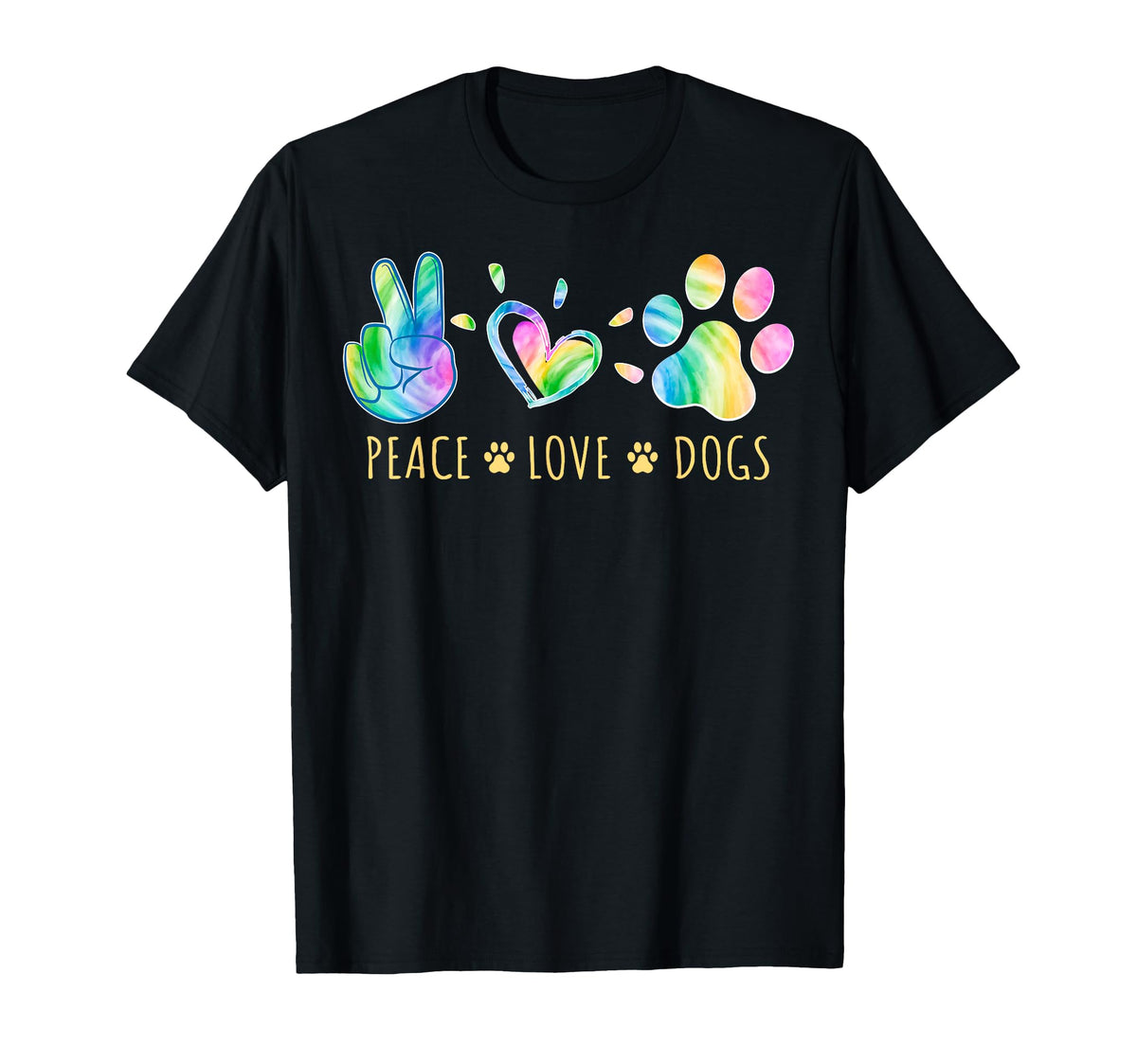Peace Love Dogs Tie Dye Pet Lover T-Shirt - Streetwear Style for Adults