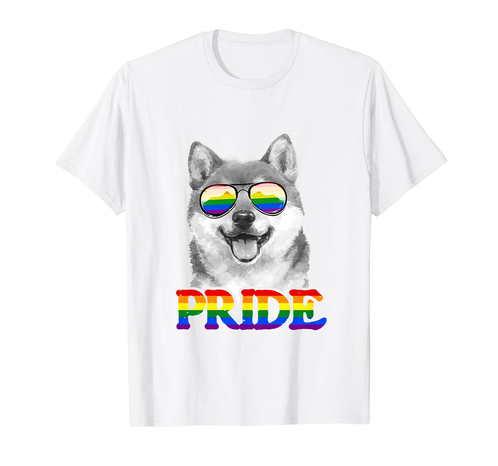 Lgbt Shiba Inu Dog Gay Pride Rainbow T-Shirt - Minimalist Print Men Women