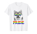 Lgbt Shiba Inu Dog Gay Pride Rainbow T-Shirt - Minimalist Print Men Women