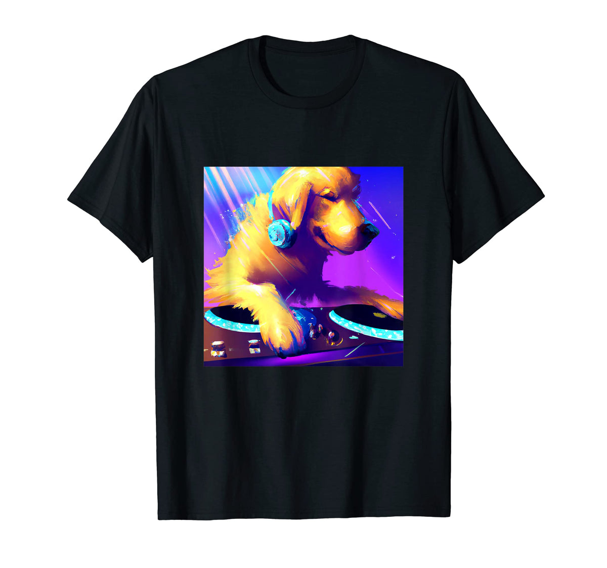 Bulldog Vaporwave Dj Dog Aesthetic T-Shirt - Trendy Graphic Unisex