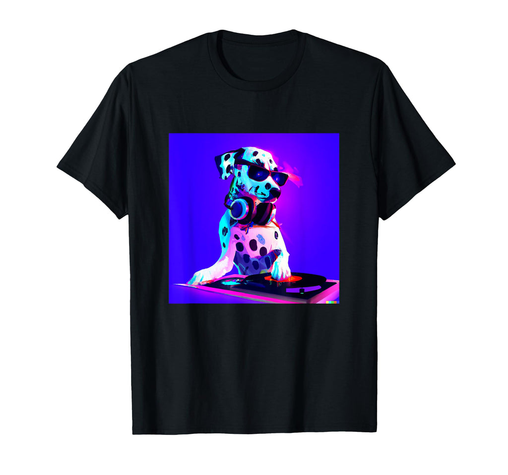 Dalmatian Vaporwave Dj Dog Aesthetic T-Shirt - Graphic Print Men Women