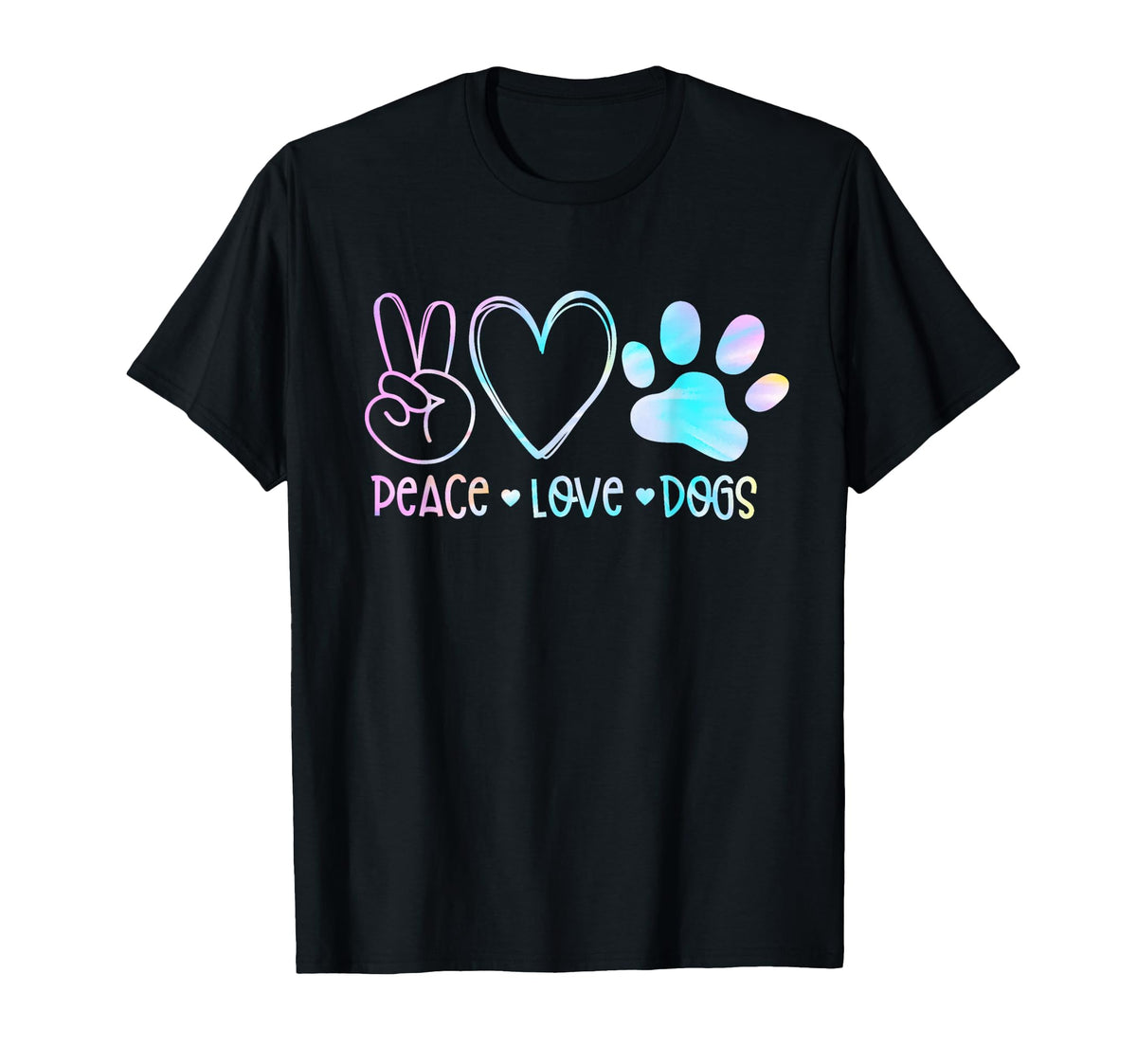 Peace Love Rescue Dog Lover Parent Adopted T-Shirt - Trendy Graphic Unisex