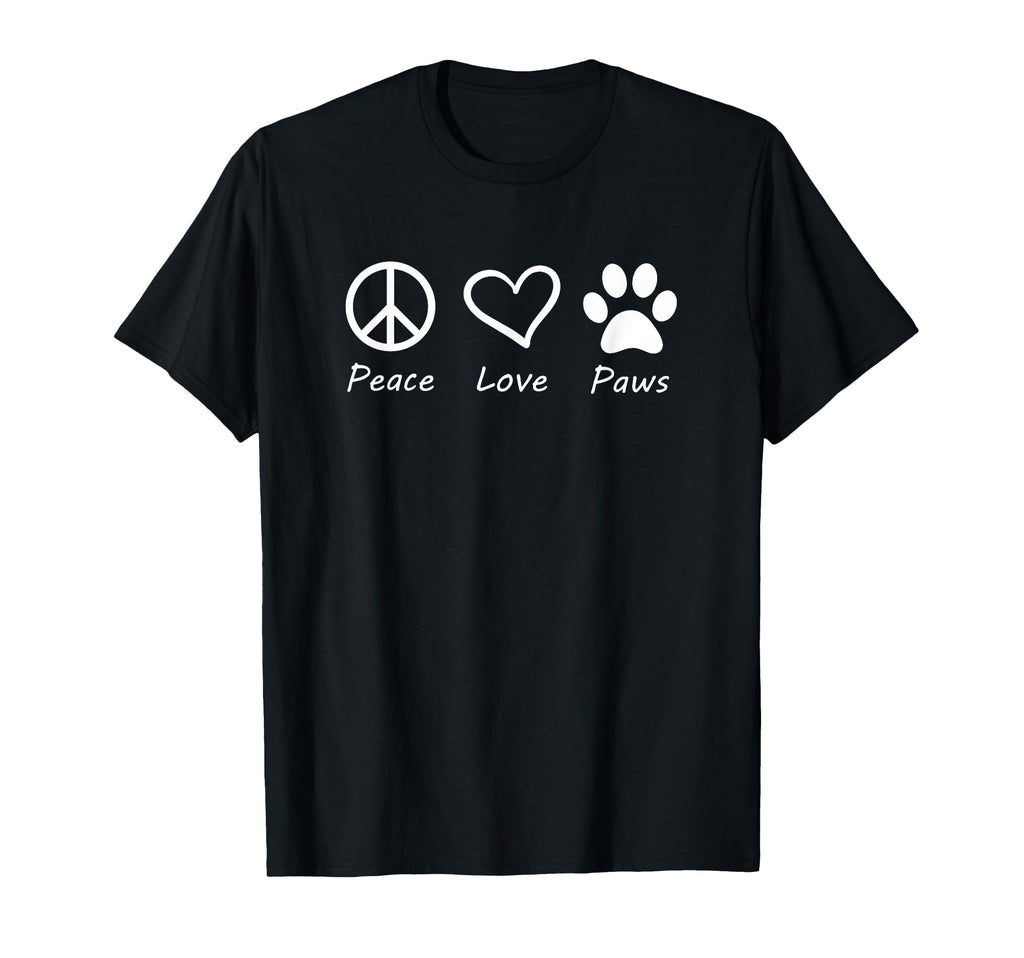 Peace Love Paws Dog Cat Animal Lover Pup T-Shirt - Graphic Print Men Women