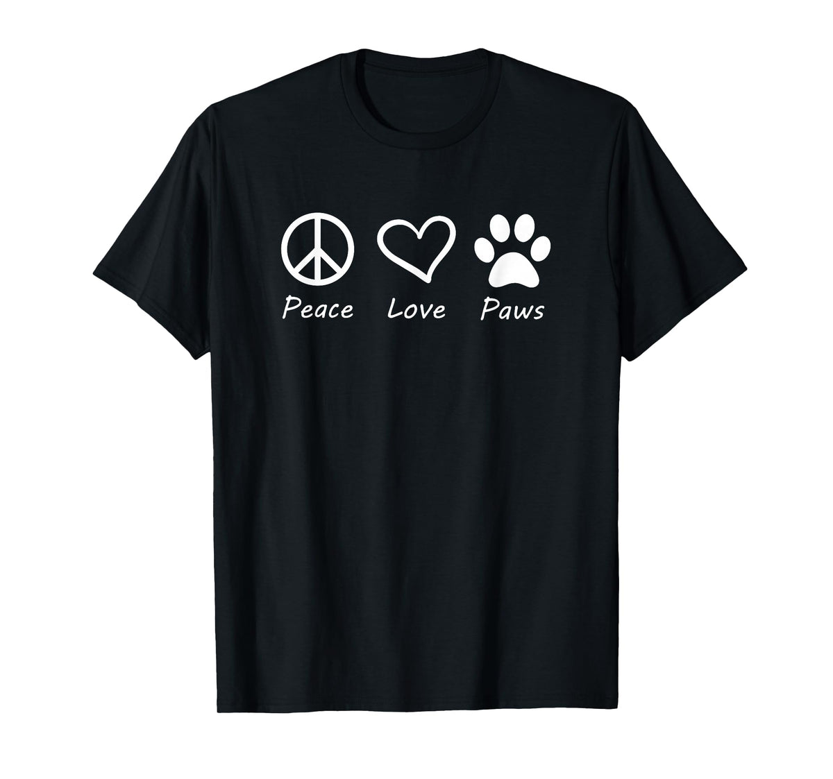 Peace Love Paws Dog Cat Animal Lover Pup T-Shirt - Graphic Print Men Women