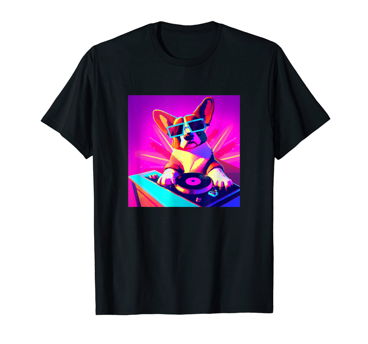 Corgi Vaporwave Dj Dog Aesthetic T-Shirt - Unique Graphic for Adults